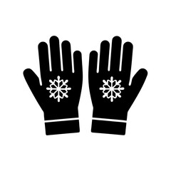 Winter Gloves Icon Vector with Flat and Clean Isolated Look