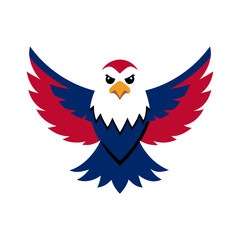 bald eagle with wings spread wide vector art