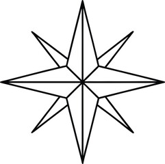 Obraz premium christmas star icon line art vector illustration on transparent background