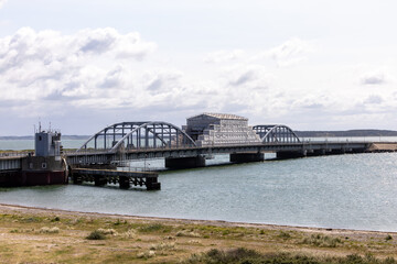 Oddesund, Denmark The Oddesund Bridge under repair.