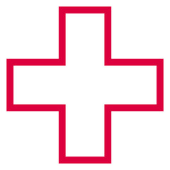 red outline plus icon