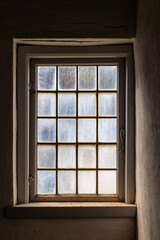 Ringkobing, Denmark An old window and window frames in an old house.
