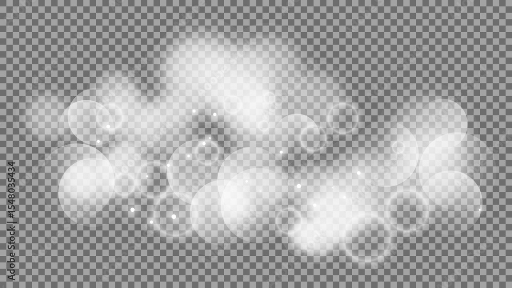 Poster bokeh circles on transparent background