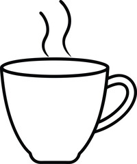 coffee cup icon line art vector illustration on transparent background