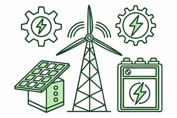 Sustainable technology wind turbine icon