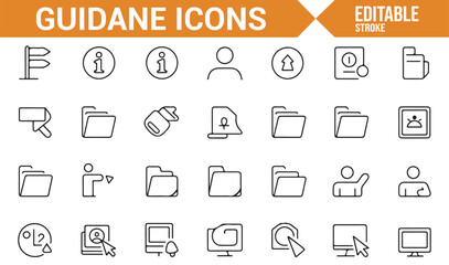 Collection of Icons for Guidance, Information, and Files