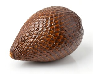 Single whole fresh salak fruit isolated on white background