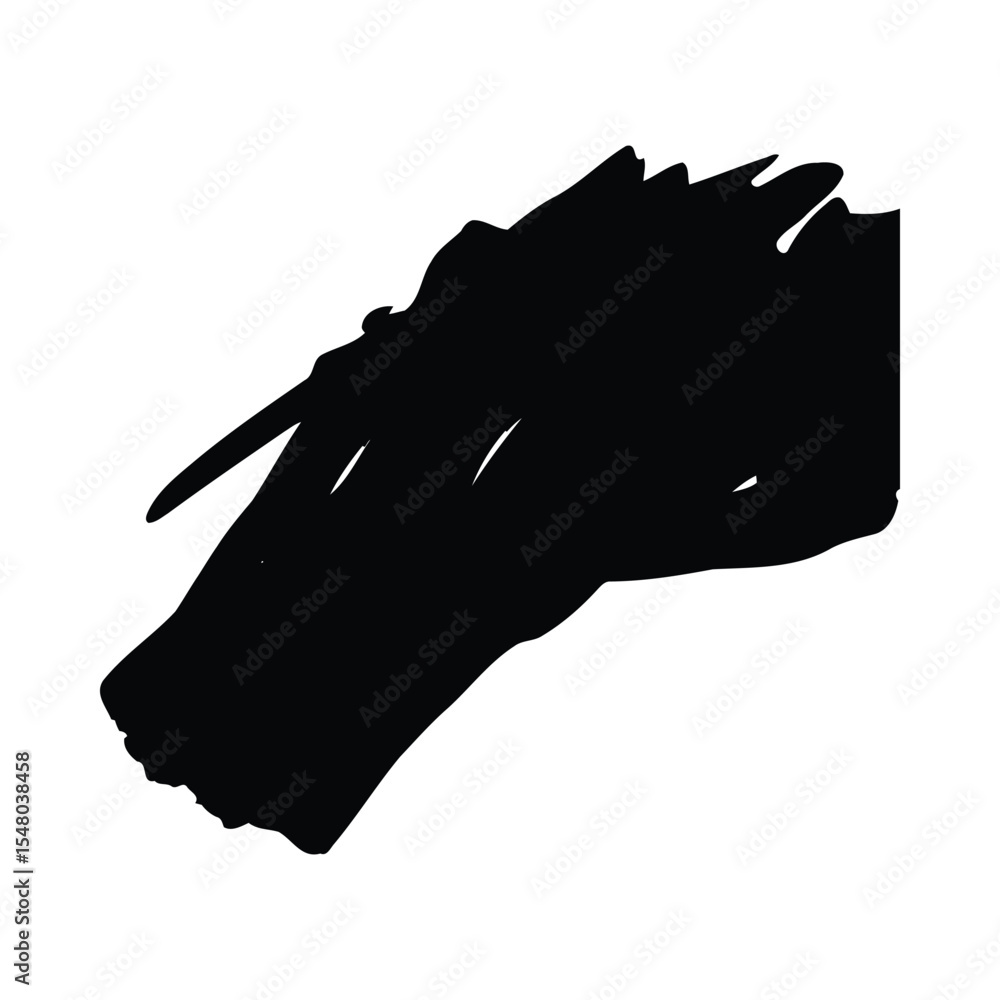 Poster abstract black ink blob shape isolated on white background graphic design element vector