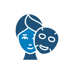 Obraz premium Facial care mask icon vector design in trendy style