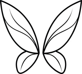 fairy wings icon line art vector illustration on transparent background