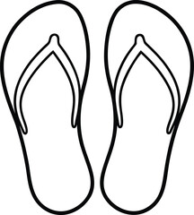flip flops icon line art vector illustration on transparent background