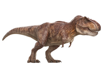 Tyrannosaurus Rex, full-body side view, isolated on a transparent background in PNG format.
