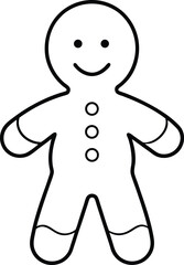 gingerbread man icon line art vector illustration on transparent background