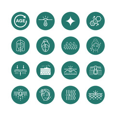 body and hair wash icon, Skin care editable stroke outline icons set isolated on white background flat vector illustration.