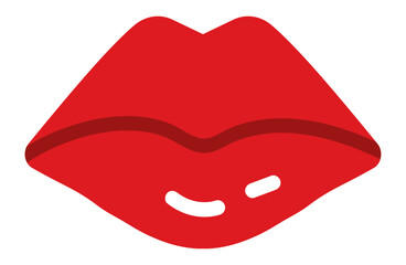 Cartoon drawing featuring red lips slightly parted, expressing various emotions against a clean white background, perfect for concepts related to beauty, fashion, and cosmetics