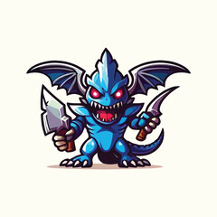 vector style cute unique undead monster mascot illustration