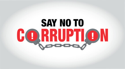 International Anti-Corruption Day illustration. Stop corruption. Say no to Corruption, concept logo