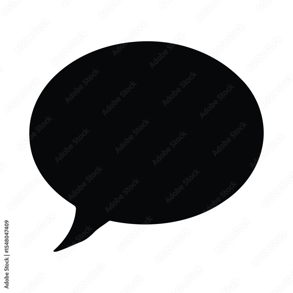 Poster black empty speech bubble graphic isolated on white background simple minimalist design element