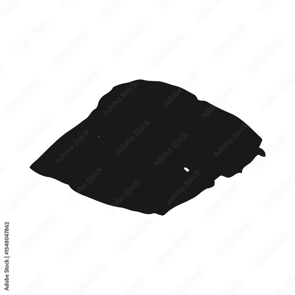 Poster Black Ink Blob Abstract Shape Irregular Outline White Background Graphic Design Element vector