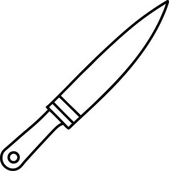 knife icon line art vector illustration on transparent background
