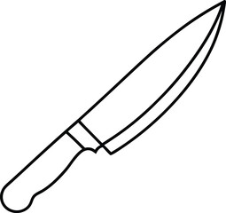 knife icon line art vector illustration on transparent background
