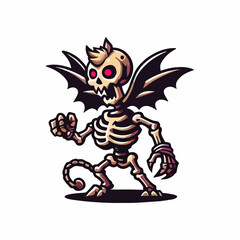 vector style cute unique undead monster mascot illustration