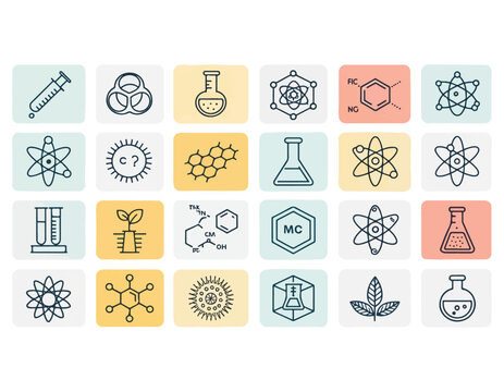 Science Icons Chemistry, Biology, Physics & More - 102.eps Vector Pack