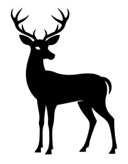 Obraz premium Deer Vector Silhouette Isolate White Background