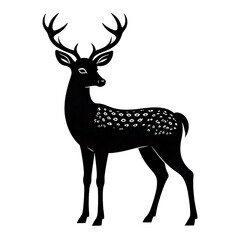 Obraz premium Deer Vector Silhouette Isolate White Background