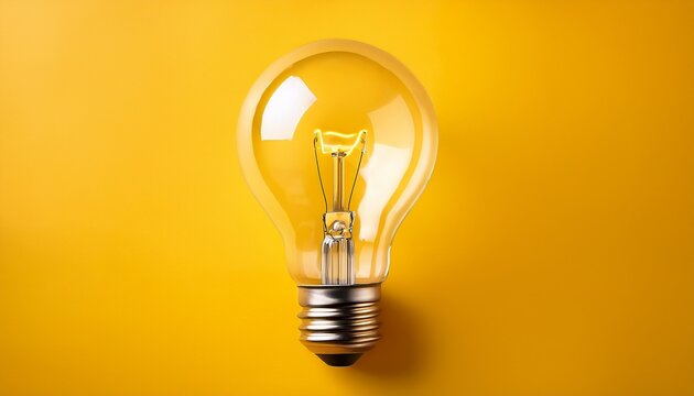 lightbuld isolated on yellow background
