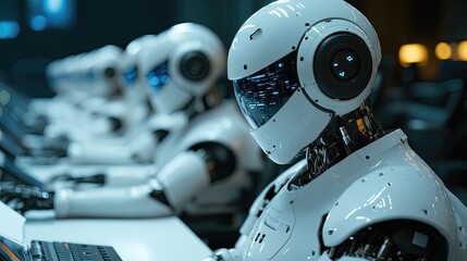 Employee reviews are done by robots reading facial microexpressions.
