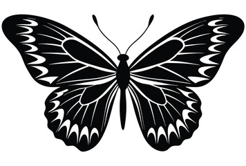 Elegant butterfly silhouette icon flat design vector simple and beautiful nature insect illustration