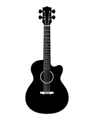 Naklejka premium Guitar Vector Silhouette Isolate White Background 