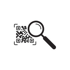 flat vector icon, QR Code Magnifier, suitable for infographic and app design