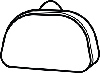 makeup bag icon line art vector illustration on transparent background
