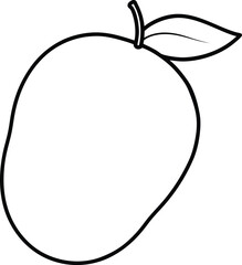 mango icon line art vector illustration on transparent background
