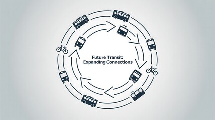 Obraz premium Infrastructure public transit expansion concept. Future transit concept illustrating interconnected transportation options.