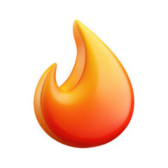 Glossy flame graphic isolated on transparent background
