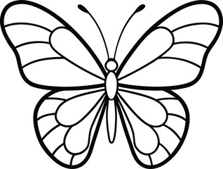 Fototapeta premium monarch butterfly icon line art vector illustration on transparent background 