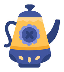 Colorful teapot with a blue flower design, celebrating the rich traditions of mexican craftsmanship and cultural heritage, adding a touch of artistic flair to tea time