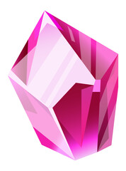 Bright pink crystal with light reflections, creating a luxurious and magical atmosphere, perfect for representing concepts of preciousness, rarity, and elegance