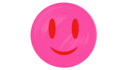 Fototapeta premium Pink Smiley Face Illustration A cheerful, vibrant digital painting of a happy emoticon, perfect for designs needing positive, playful energy.