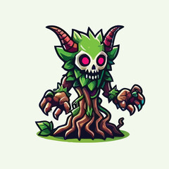 vector style cute unique undead monster mascot illustration