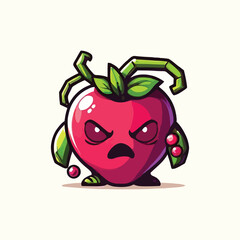 vector style cute unique undead monster mascot illustration