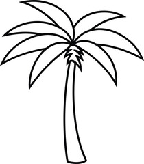 Obraz premium palm tree icon line art vector illustration on transparent background