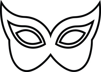 party mask icon line art vector illustration on transparent background