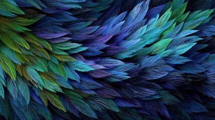 Vibrant Colorful Leaf Patterns in Abstract Design for Wallpaper Use
