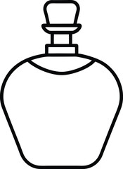perfume bottle icon line art vector illustration on transparent background