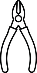 pliers icon line art vector illustration on transparent background