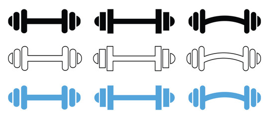 Vintage Fitness Icon Set – Gym Equipment, Workout, Weight Training  Healthy Lifestyle Vector  illustration.